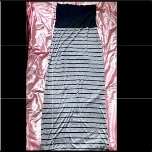 ➖Strapless striped maxi dress➖